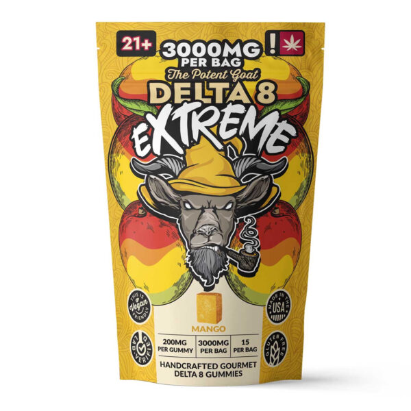 The Potent Goat Extreme Mango Delta 8 Gummies 3000MG(200MG Delta 8)