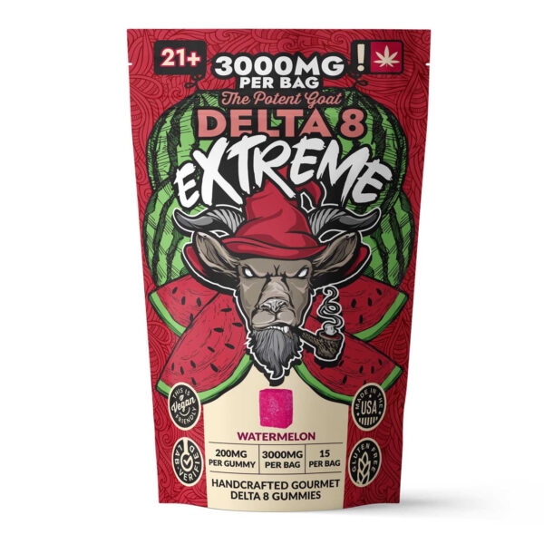 The Potent Goat Extreme Watermelon Delta 8 Gummies 3000mg(200MG Delta 8)