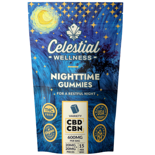 Celestial Wellness Nighttime Gummies (20MG CBN | 20MG CBD)